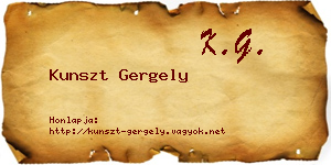 Kunszt Gergely névjegykártya